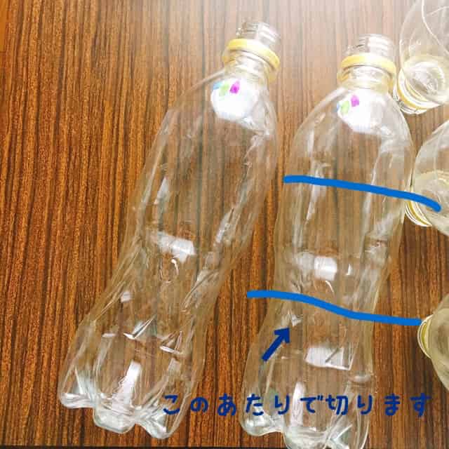 ペットボトルを3つに切る