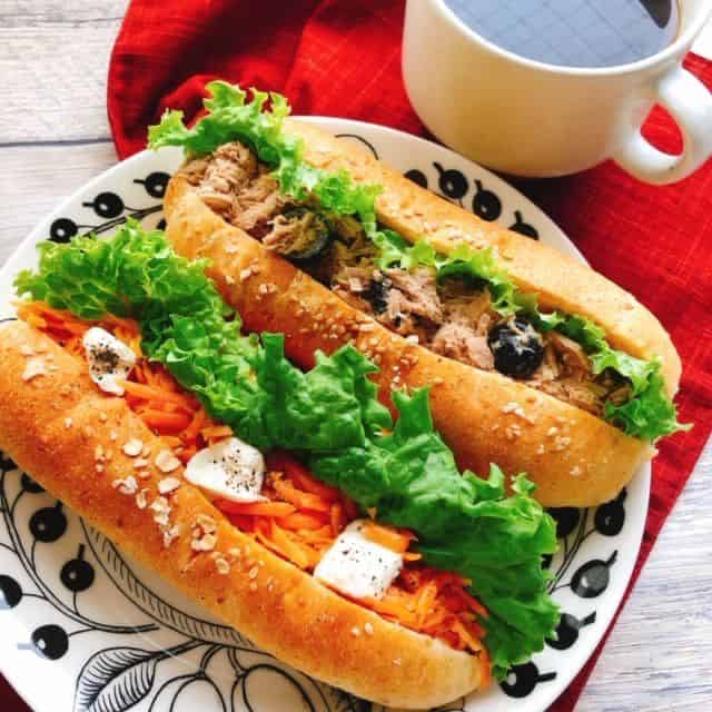 キャロットサンドとツナサンド