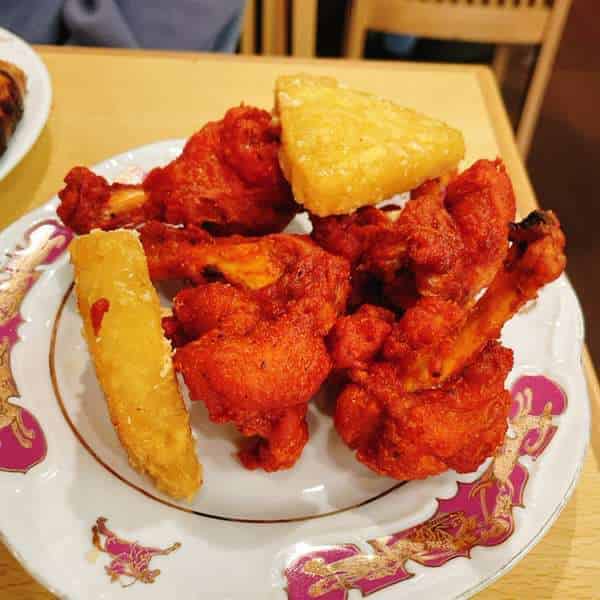 チキンロリポップとチーズポテト