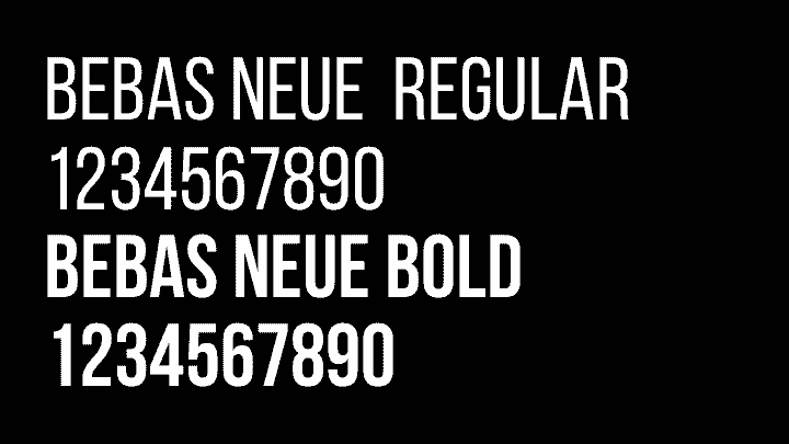 Bebas Neue数字
