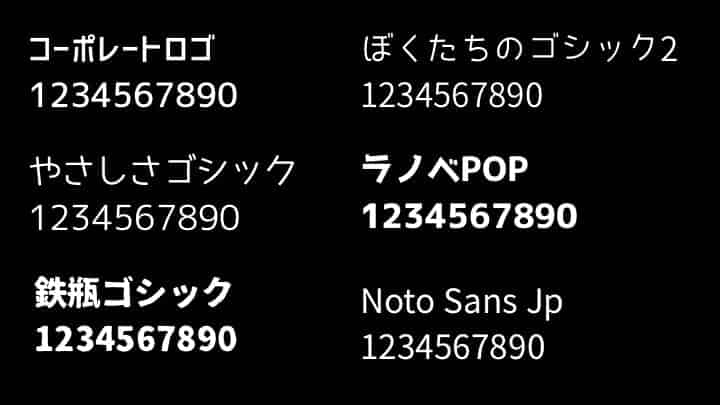 数字が綺麗な日本語フォント