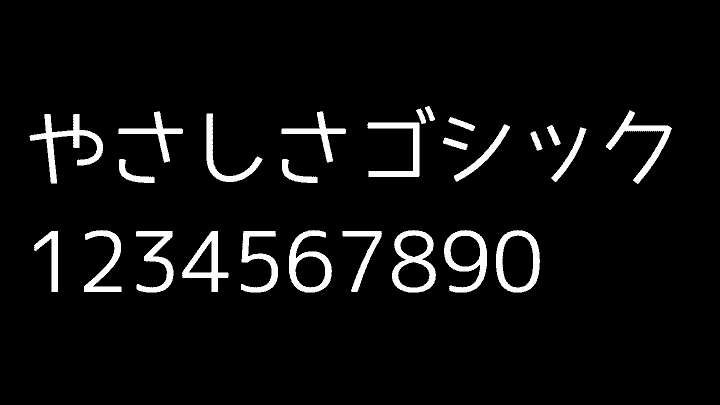 やさしさゴシック数字