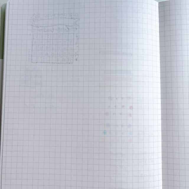 試し書きの裏抜けチェック