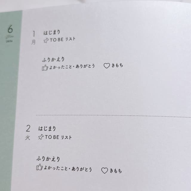 pure life diaryデイリーページ
