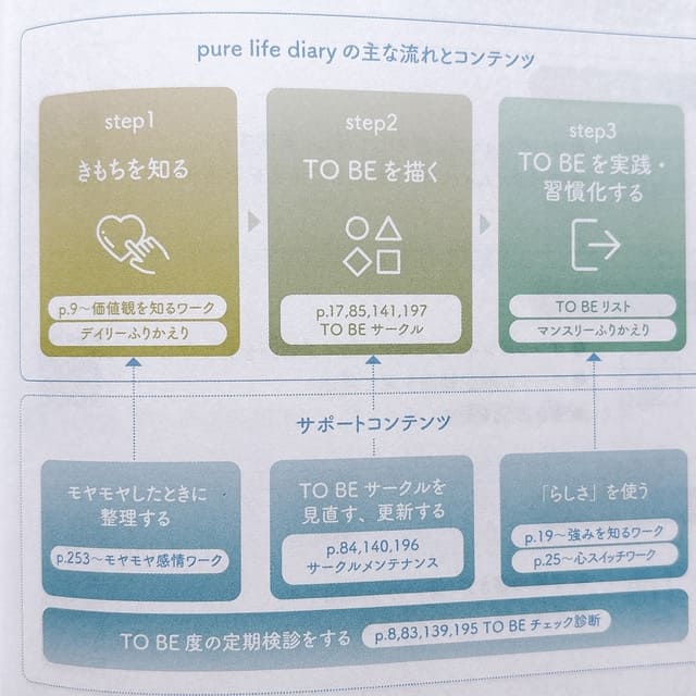 pure life diaryの主な流れ