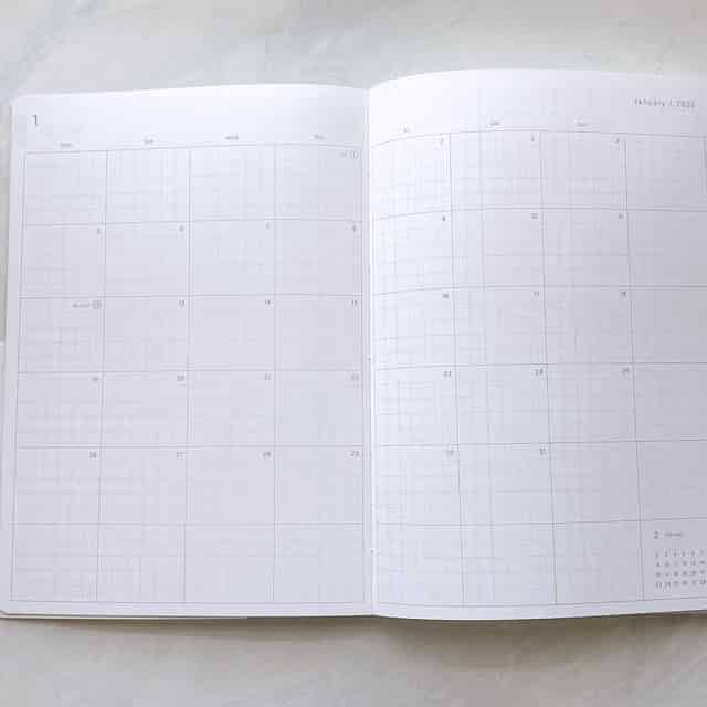 上書き合計の家計簿手帳マンスリーページ
