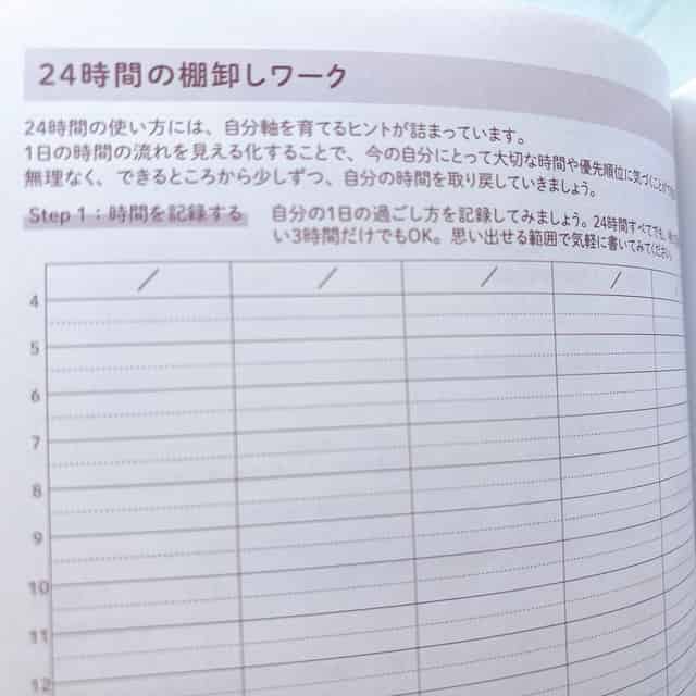 24時間の棚卸しワークページ