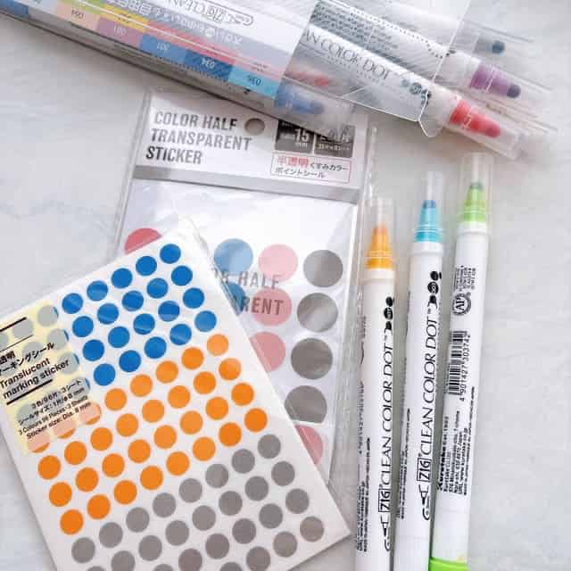 ドットペンと丸シール
