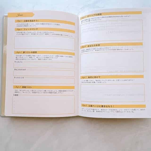 ライフクリエイトダイアリー・フィードバックページ