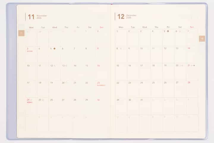 FOCUS EiTO手帳マンスリーページ