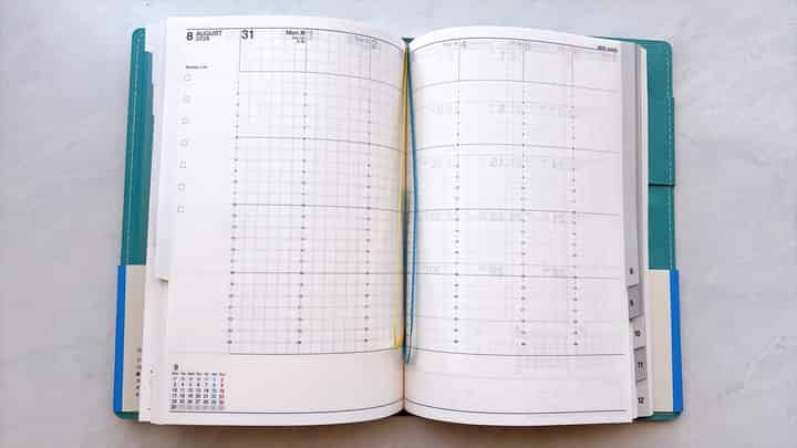 高橋手帳シャルム8ウィークリーページ