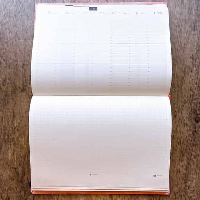 FORCE手帳のウィークリーページ