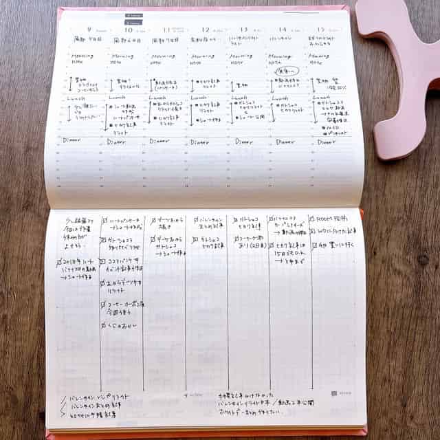 FORCE手帳のバーチカルページ書き込み例