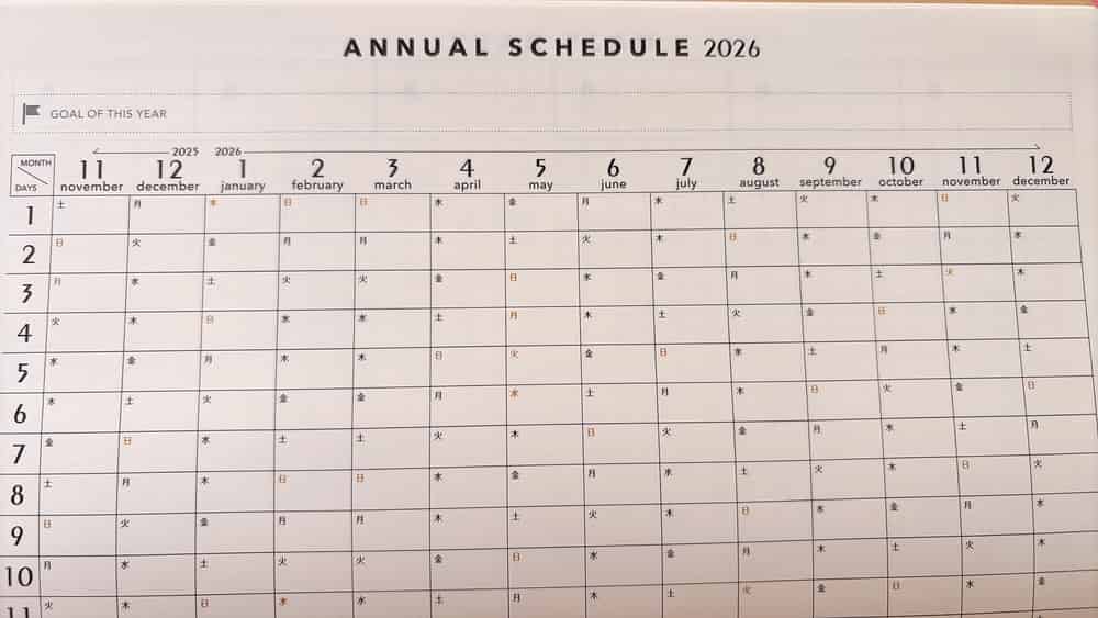 FORCE手帳・ANNUAL SCHEDULE