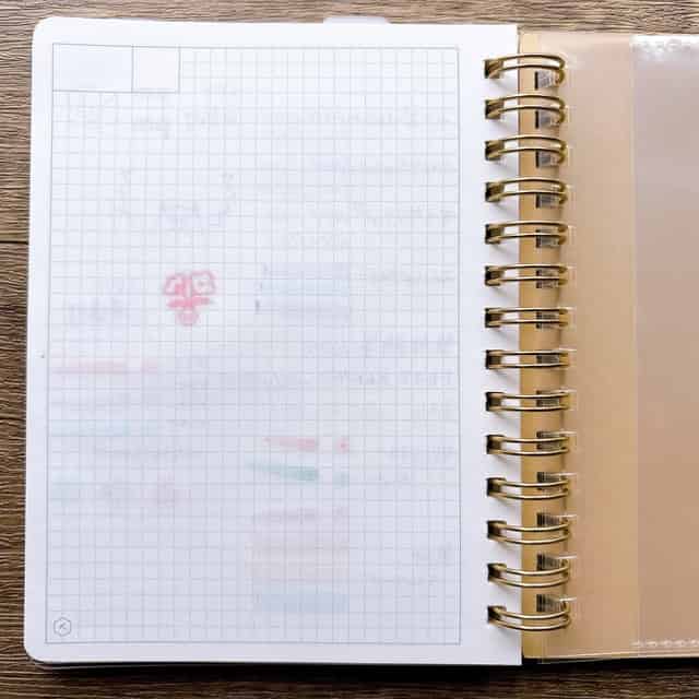 試し書きの裏ページ