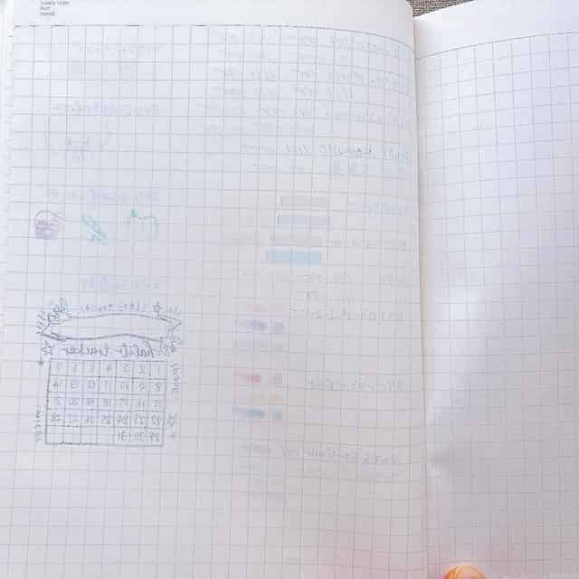 ラコニックガントチャート手帳の試し書き裏面