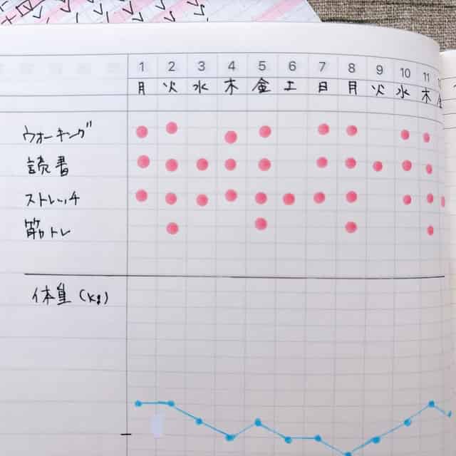 週間チェックのサンプル