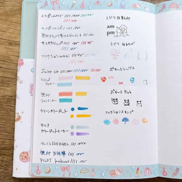 お姫さま手帳への試し書き